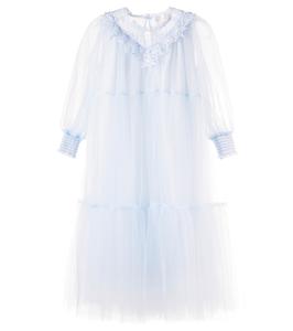 Платье из тюля с кружевной отделкой Petite Amalie  , Soft Blue