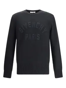 Свитер с круглым вырезом и тисненым логотипом Givenchy, черный
