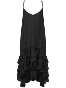 Платье миди с оборками Moschino, черный