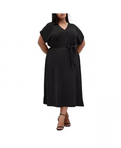 Платье миди Maya больших размеров CITY CHIC, черный