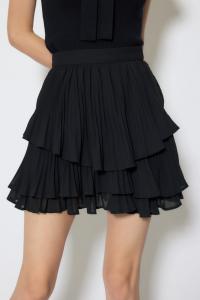 Плиссированная многоярусная мини-юбка Rienda, цвет Black