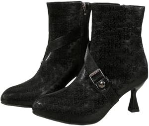 Модные женские ботильоны на низком каблуке, с простым дизайном, внутренней молнией, для уличного использования и поездок на работу, доступны большие размеры. Fusecottc, Black