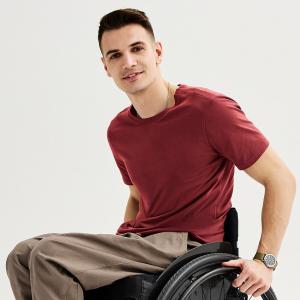 Мужская адаптивная футболка Sonoma Goods For Life Easy Dressing Crew, цвет Burnt Cherry