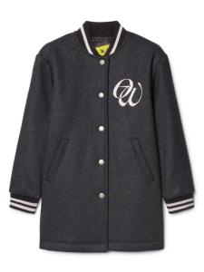 Off-White Kids однобортное пальто Varsity, серый
