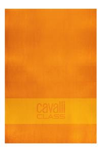 Пляжное полотенце Cavalli Class хлопковое с логотипом, оранжевый