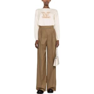 Свитер с интарсией Max Mara Logo MaxMara, бежевый