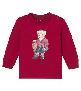 Детская толстовка из хлопка с медвежонком Polo Polo Ralph Lauren Kids, Hol25 Bear Holiday Red