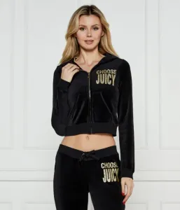 Толстовка Robyn Bamboo Velor Heritage cropped fit Juicy Couture, черный