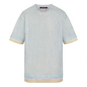 Футболка lv ss20 monogram silk for men blue Louis Vuitton, синий