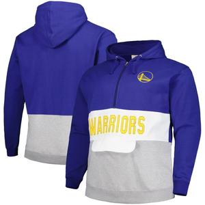 Мужской фирменный анорак Royal Golden State Warriors Big & Tall с капюшоном на молнии до половины Fanatics