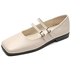 Туфли Мэри Джейн на массивном каблуке, женские, абрикосового цвета WEISHIBANGWEI, Apricot