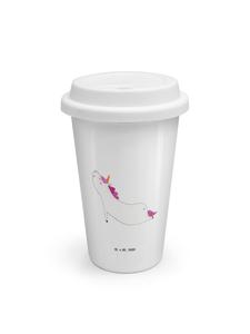 Mr. & Mrs. Panda Термокружка «Единорог для йоги» без надписи, белая