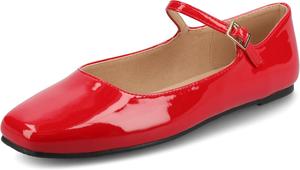 Женские туфли-лодочки Journee Carrie среднего и широкого размера с ремешком и пряжкой Journee Collection, красный