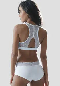 Бюстье S.Oliver из эластичного хлопка с графичным кружевом, белый