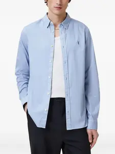 Рубашка Hawthorne с вышитым логотипом AllSaints, синий