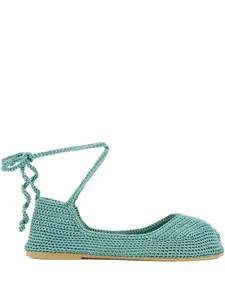 Балетки в технике кроше со шнуровкой KASHURA, синий