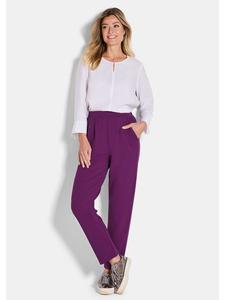 GOLDNER Укороченный размер: деловые брюки SARA без шнурков с удобным поясом, ягодного цвета