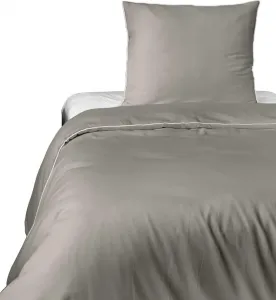 Комплект постельного белья из чистого хлопка 140x200 Бежевый Премиум Detexpol