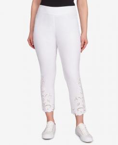 Укороченные брюки с вышивкой до щиколотки Ruby Rd, White