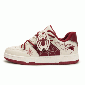 Термоизолирующие, износостойкие, дышащие, нескользящие низкие кроссовки для скейтбординга, унисекс Lazy Bons, белый красный (fleece-lined)