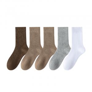 Носки до середины икры мужские 5 пар MIIOW, 5 пар (Чёрный 3+Тёмно-серый 2)