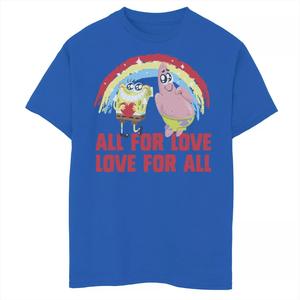Футболка с радужным рисунком «Губка Боб Квадратные Штаны и Патрик Все ради любви» для мальчиков 8–20 лет Nickelodeon Nickelodeon