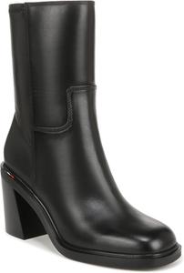 Женские ботильоны Franco Sarto Penelope с высоким массивным каблуком и средней голенью, Black Leather