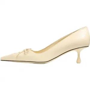 Женские туфли Scarlett на невысоком каблуке 5 см, цвет beige Jimmy Choo