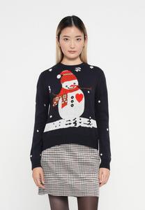 Джемпер Pieces PCJOLLY XMAS O NECK PULLOVER, Sky Captain/Off-White