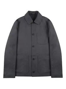 Рубашка-оверсерт из шерсти на пуговицах Incotex, серый