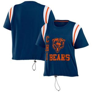 Женская одежда WEAR by Erin Andrews Темно-синяя футболка с цветными блоками Chicago Bears