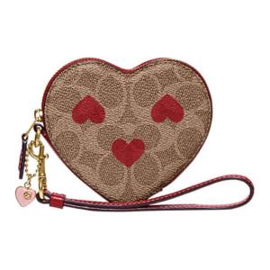 Сумка на запястье Heart из искусственной кожи миниатюрная женская коричневая COACH