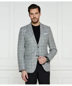 Элегантный шерстяной жакет h-hutson-233 Slim fit Boss, серый