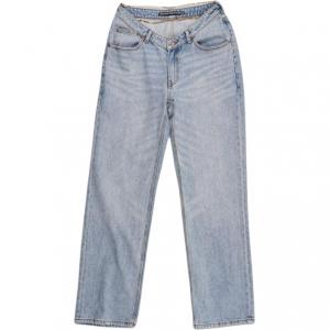Джинсы прямого кроя с цепью Alexander Wang, синие