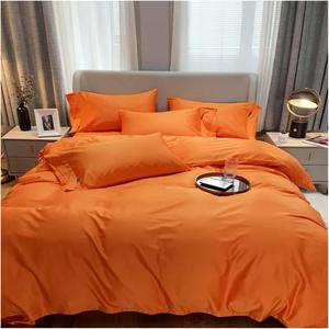 Generic Комплект постельного белья из натурального хлопка однотонный бело-серый с завязками-пуговицами