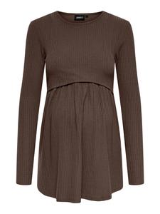 Only Maternity Лонгслив 'OLMMalaya' в цвете Chocolate