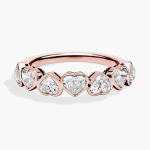 Кольцо на годовщину с 7 бриллиантами в форме сердца из розового золота 14 карат (1 3/4 карата) Blue Nile