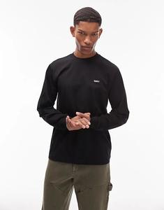 Футболка Obey Established Works с длинными рукавами, чёрного цвета
