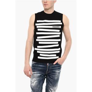 Двухцветная майка с круглым вырезом Dsquared2, Black and White
