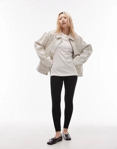 Леггинсы плотной длины черного цвета Topshop