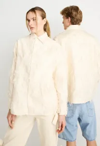 Блузка унисекс на пуговицах с рваными краями Sister Jane, Ivory