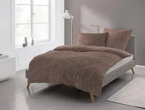 Комплект постельного белья из плюшевого хлопка Loyd Mink 8835, цвет шоколадный-81, размер 155х200 + 80х80 см Irisette