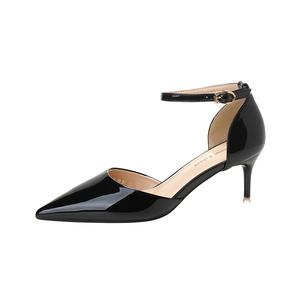 Женские туфли на тонком каблуке и высоком каблуке QITUMAUL, Black[Heel Height 6.5Cm]