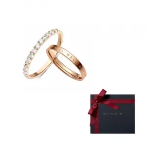Daniel Wellington Synthetic Cubic Zirconia Alloy Rings Unisex DW/DanielWellington, [shimmer together]розовый золотой