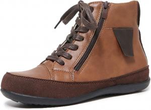 Женские ботильоны Unifizz на шнуровке с боковой молнией, плоские модные боевые ботинки на низком каблуке, Brown