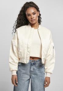 Куртка-бомбер Urban Classics LADIES SHORT OVERSIZED SATIN BOMBER JACKET, цвет Whitesand