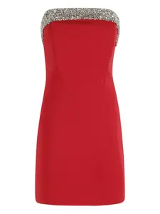 Платье без бретелек, украшенное стразами Amen, зеленый