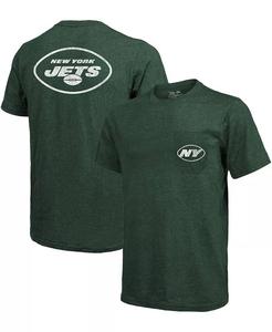 Футболка New York Jets Tri-Blend Pocket - Меланжевый зеленый Majestic