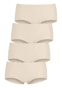 LASCANA Hipster (упаковка, 4 шт.), из эластичного хлопка, цвет Champagner