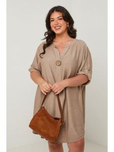 Платье длиной до колена Curvy Lady, серо-коричневый